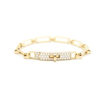 Hermes SIZE SH Kelly Chain Bracelet, Small Model yellow Gold with diamonds