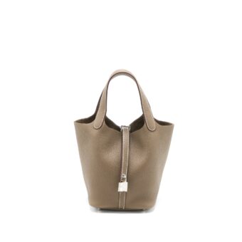 Hermes Picotin 18 Lock Bag Clemence Etoupe SHW Stamp B