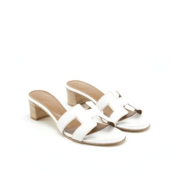 Hermes Size 37 Oasis Sandal Blanc