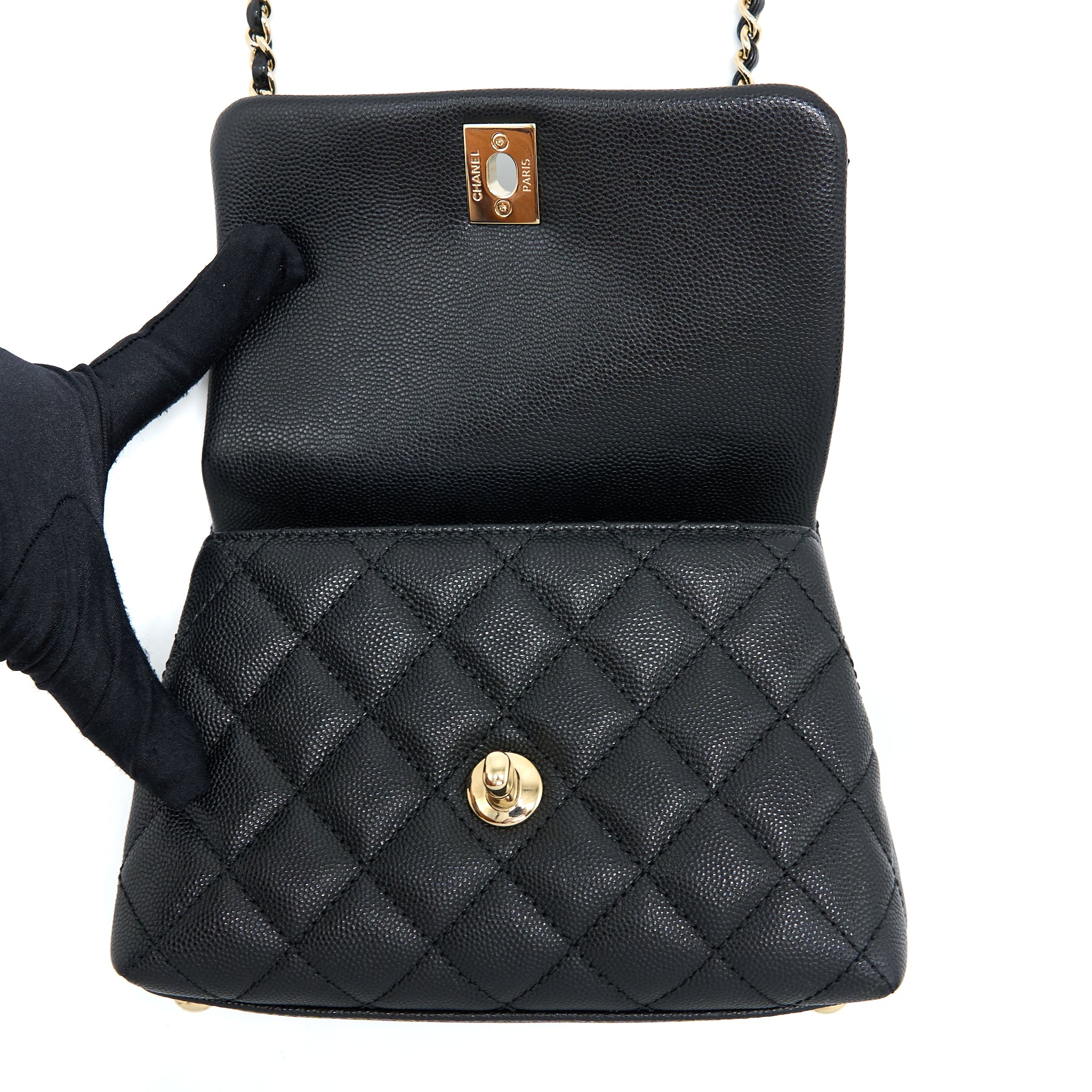 Chanel Extra Mini Coco Handle Caviar Black LGHW - Image 13