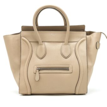 Celine Mini Luggage Bag Beige SHW