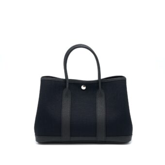 Hermes Garden Party 30 Canvas/Leather Black SHW Stamp U