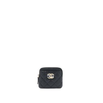 Chanel 23C Zipped Coin Purse Caviar Black LGHW (Microchip)