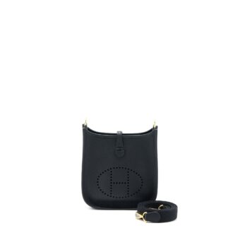 Hermes Mini Evelyne Clemence Black GHW Stamp D