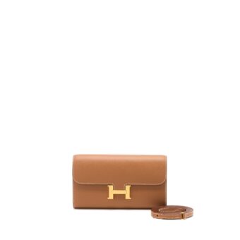 Hermes Constance To Go Evercolor Gold GHW Stamp U