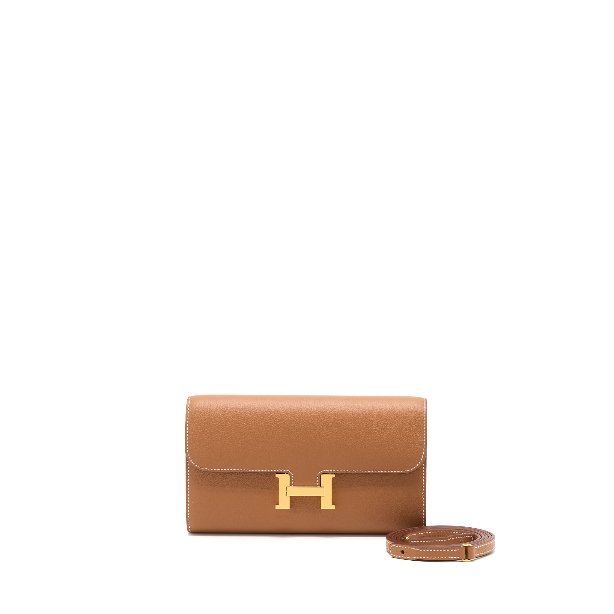 Hermes Constance To Go Evercolor Gold GHW Stamp U