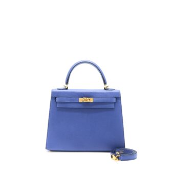 Hermes Kelly 25 Epsom Blue Agate GHW Stamp C