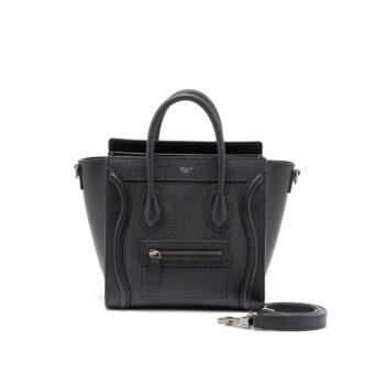 Celine Nano Luggage Bag Calfskin Black SHW