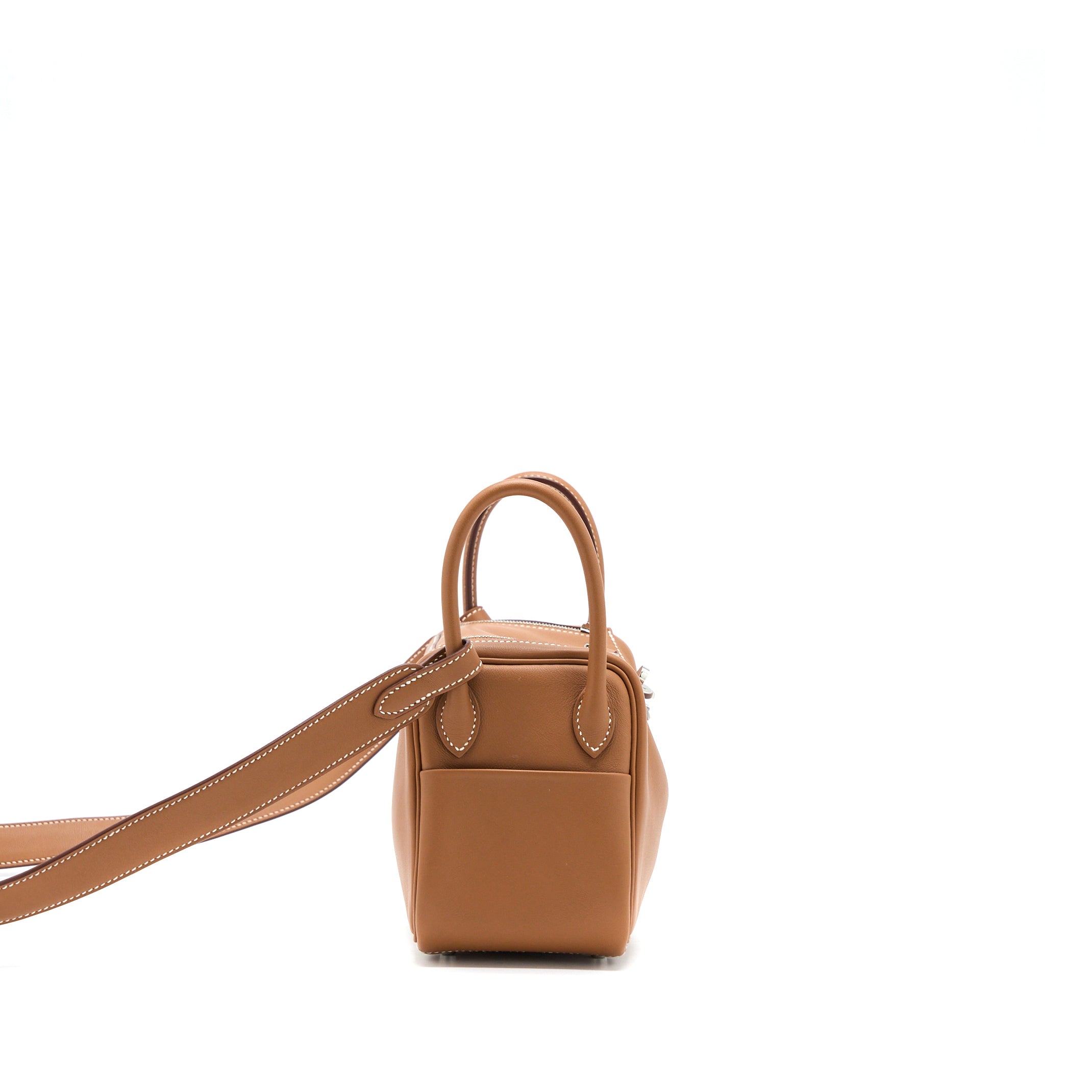 Hermes Mini Lindy Swift Gold/Amber Yellow SHW Stamp Z - Image 3