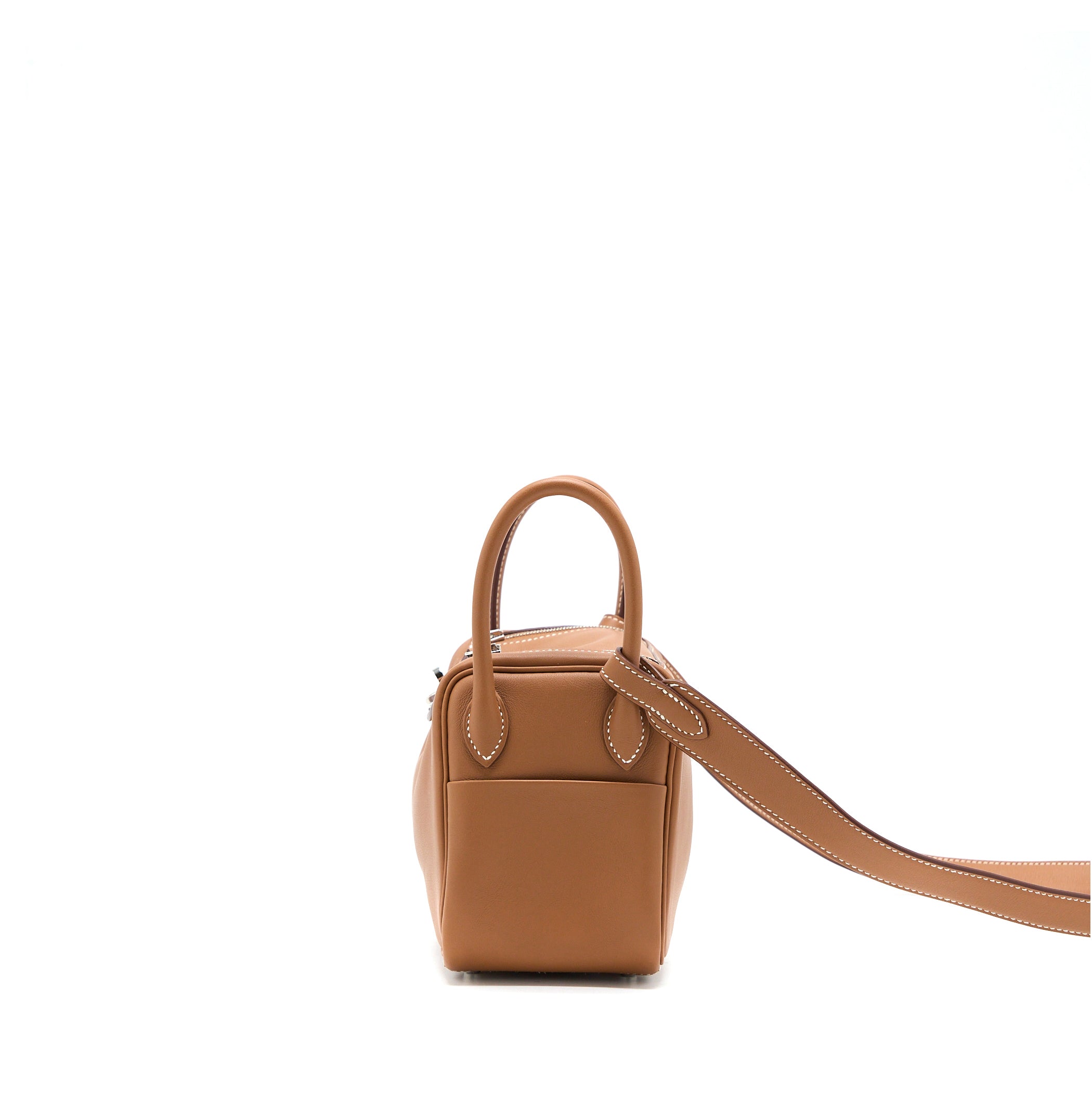 Hermes Mini Lindy Swift Gold/Amber Yellow SHW Stamp Z - Image 4