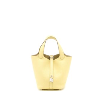 Hermes Picotin 18 Lock Bag Clemence 1Z Jaune Poussin SHW Stamp T