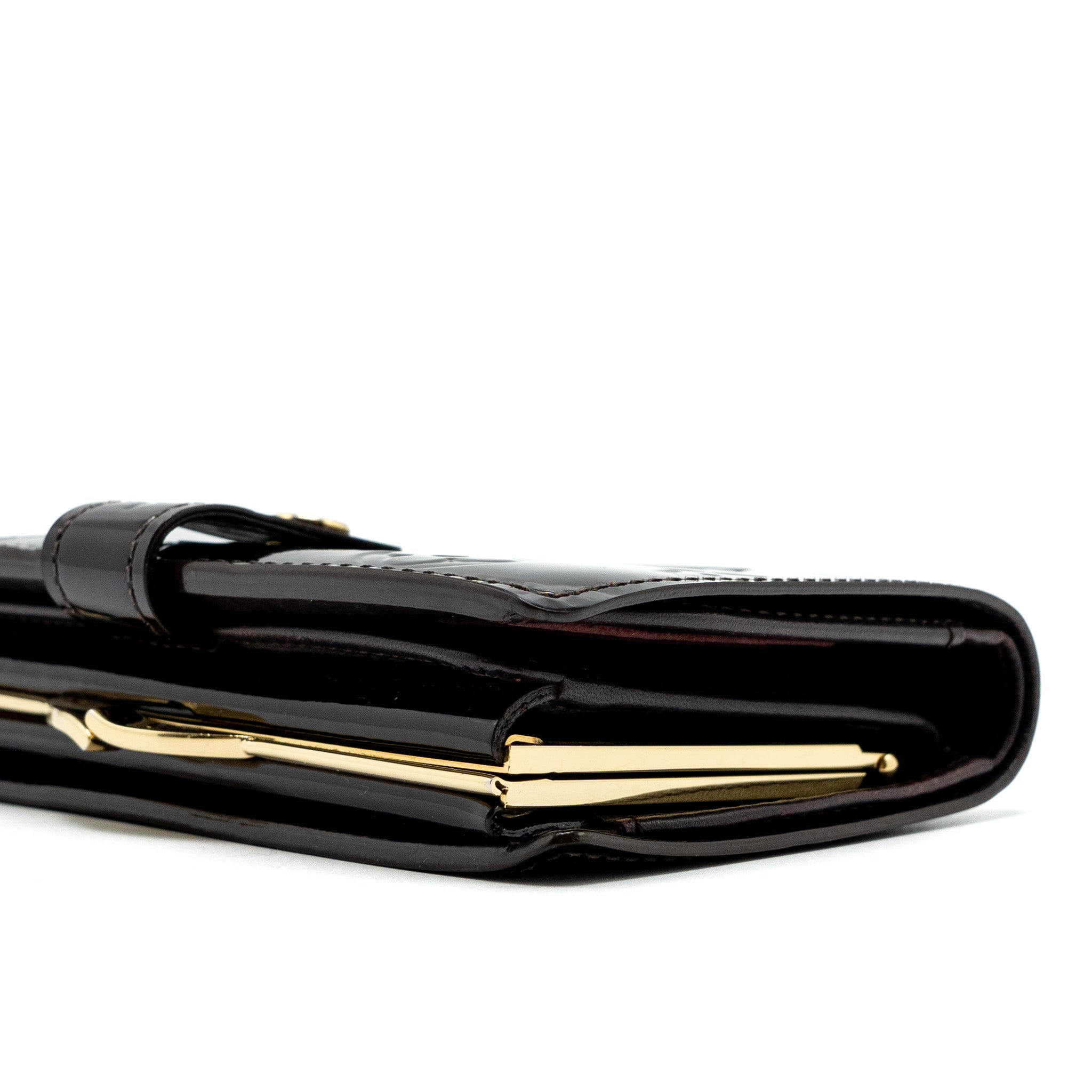Louis Vuitton Portefeuille Viennois Purse Wallet Monogram Vernis Amarante GHW - Image 11