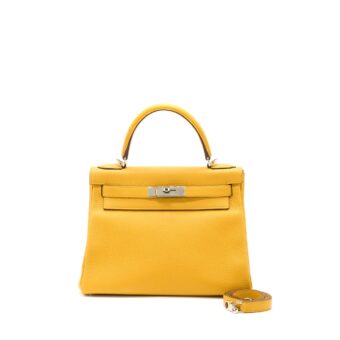 Hermes Kelly 28 Togo 9D Jaune Amber SHW Stamp C