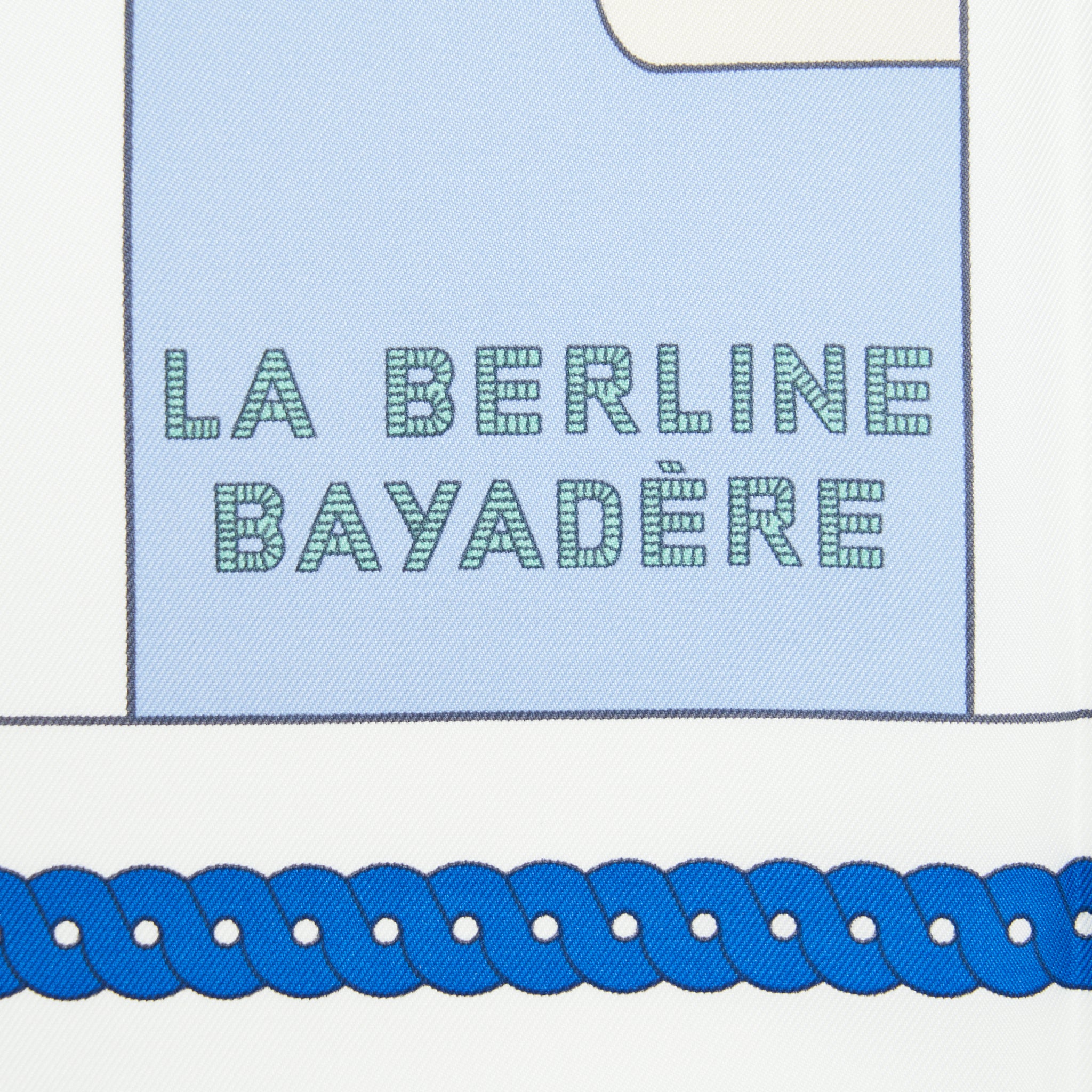 Hermes 90cm Silk Scarf La Bernie Bayadere Multicolour Light Blue / White - Image 2