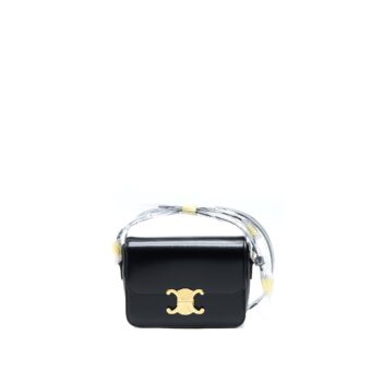 Celine Teen Triomphe Shoulder Bag Calfskin Black GHW