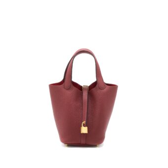 Hermes Picotin 18 Lock Bag Clemence Rouge H GHW Stamp U