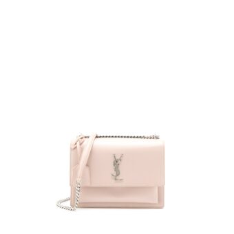 Saint Laurent Medium Sunset Chain Bag Calfskin Light Pink SHW
