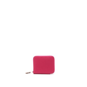 Hermes Silk’in Compact Wallet Epsom Framboise SHW Stamp Z