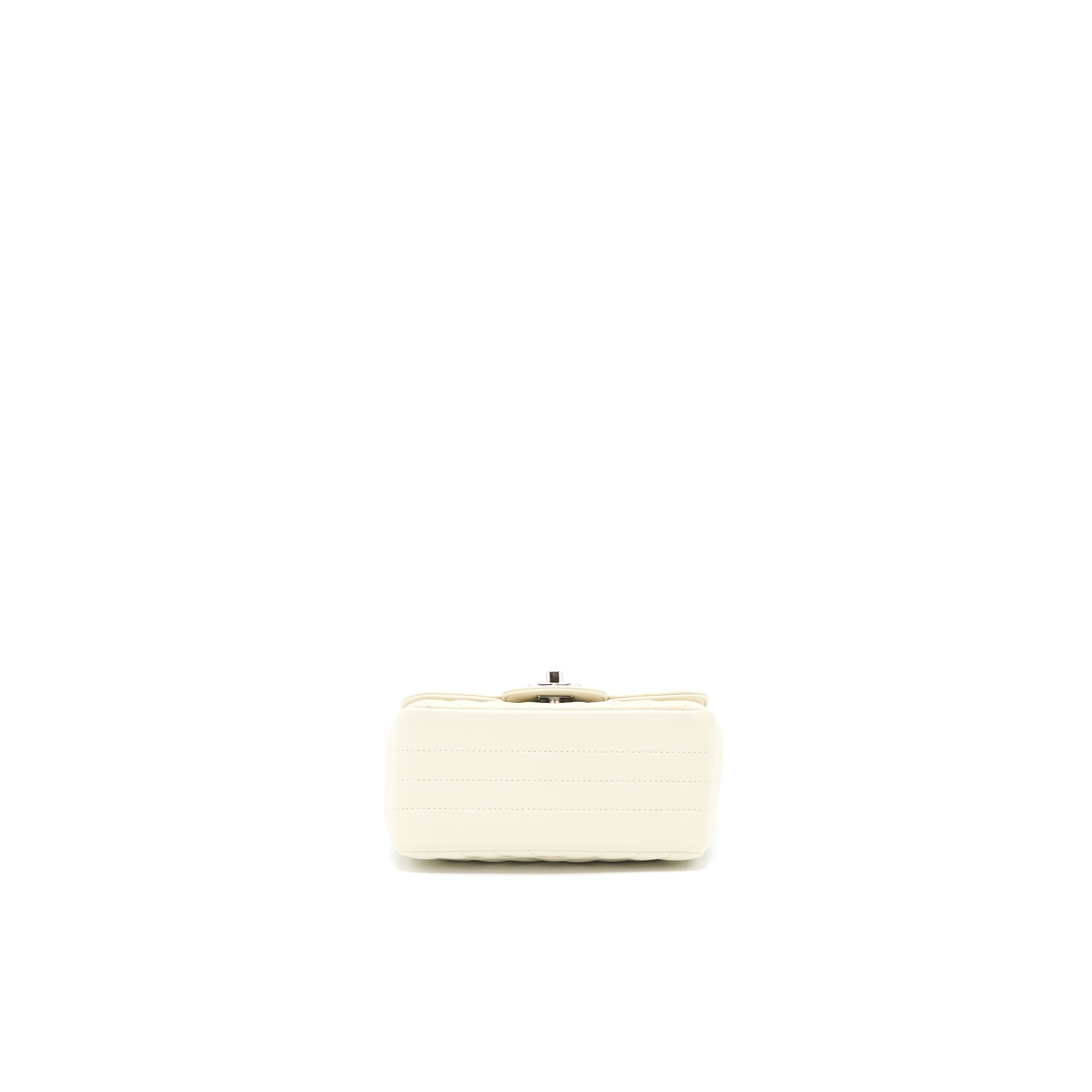 Chanel 21c Mini Square Flap Bag Chevron Lambskin Beige SHW - Image 5
