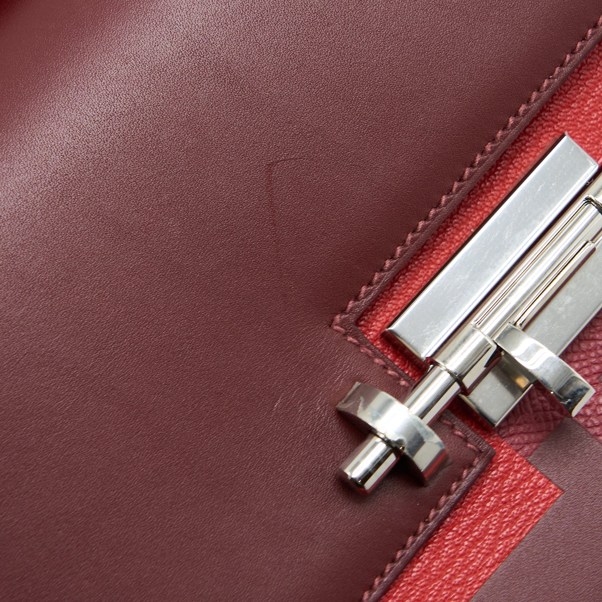 Hermes Verrou 23 Somber/Mysore/Epsom Rouge H/Rose Azalee/Multicolour SHW Stamp D - Image 7
