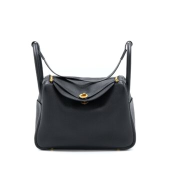 Hermes Lindy 30 Clemence Black GHW Stamp U