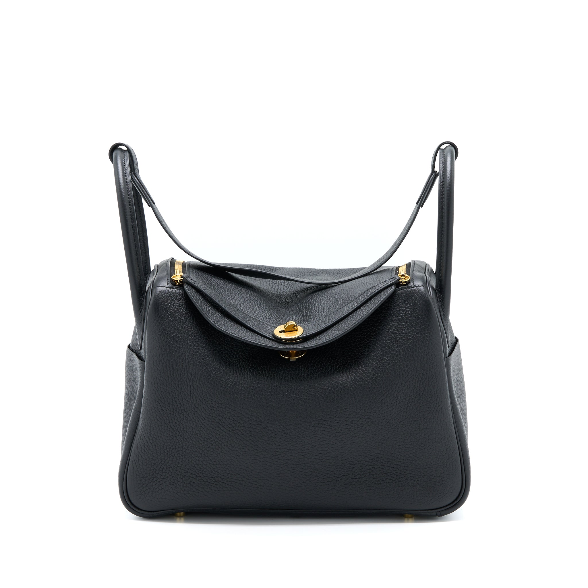 Hermes Lindy 30 Clemence Black GHW Stamp U