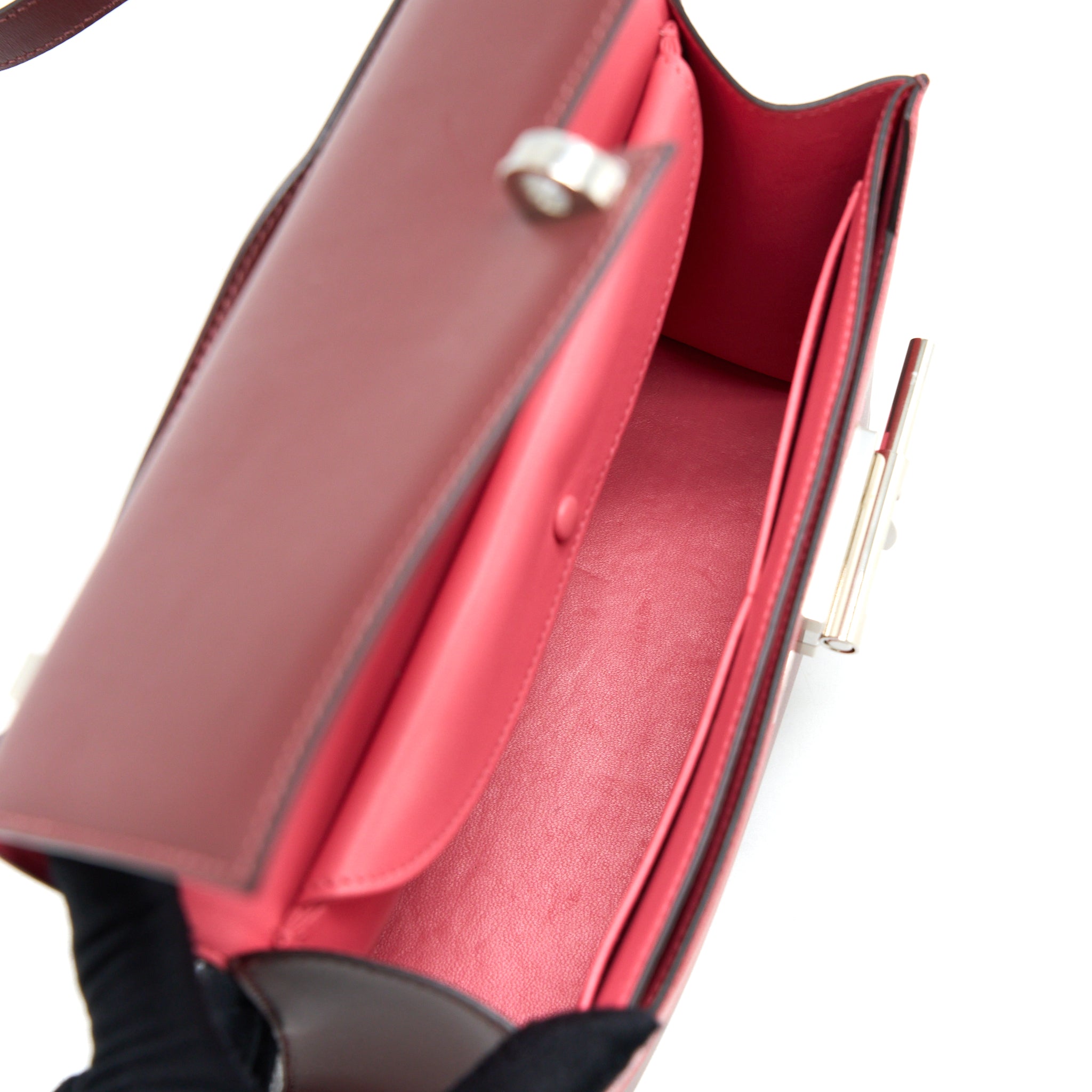 Hermes Verrou 23 Somber/Mysore/Epsom Rouge H/Rose Azalee/Multicolour SHW Stamp D - Image 5