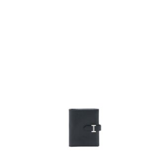 Hermes Bearn Compact Wallet Epsom Black SHW Stamp Y