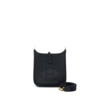 Hermes Mini Evelyne Clemence Black GHW Stamp Z