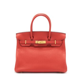 Hermes Birkin 30 Togo D5 Geranium GHW Stamp X