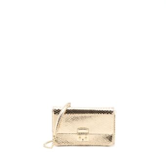 Dior Flap Bag with Chain Python Gold LGHW