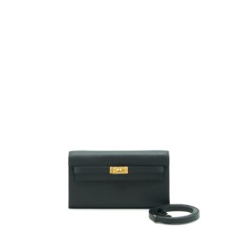 Hermes Kelly Classique To Go Wallet Epsom Black GHW Stamp U