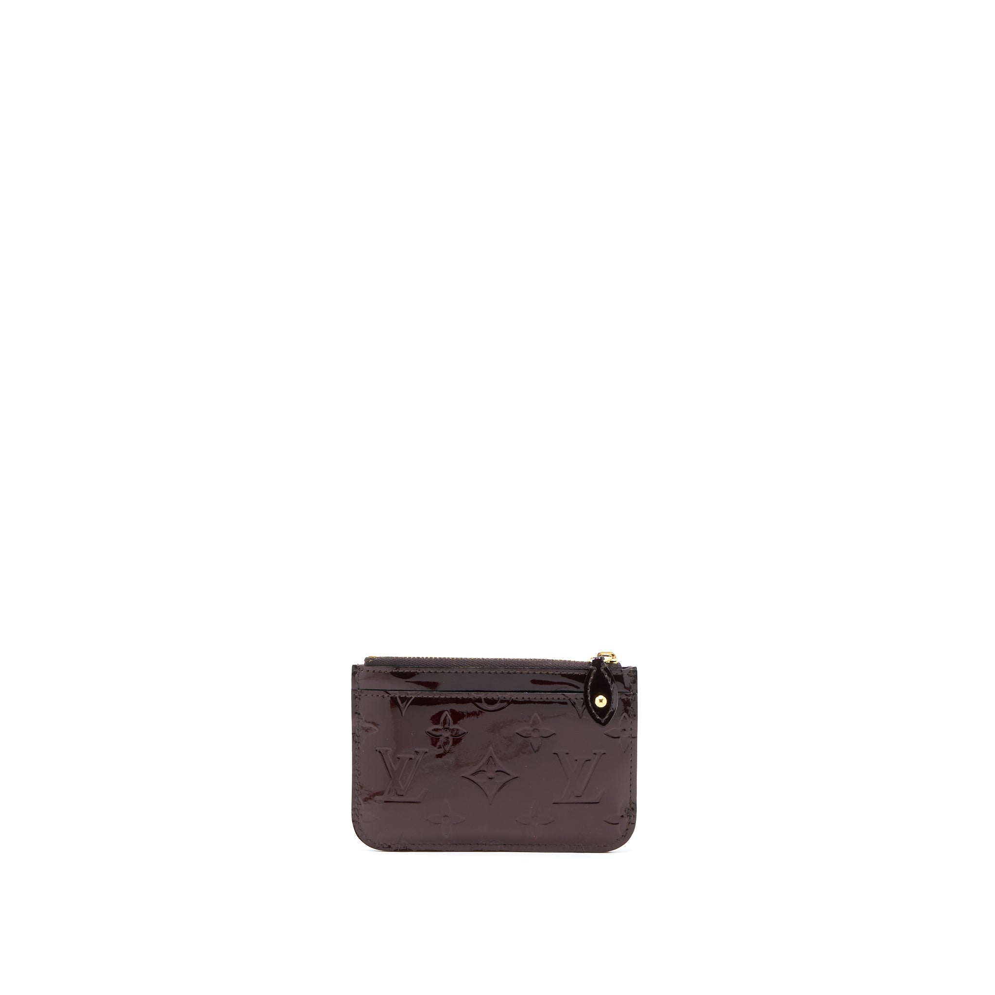Louis Vuitton Zippy Pouch with Key Chain Patent Dark Red GHW - Image 2