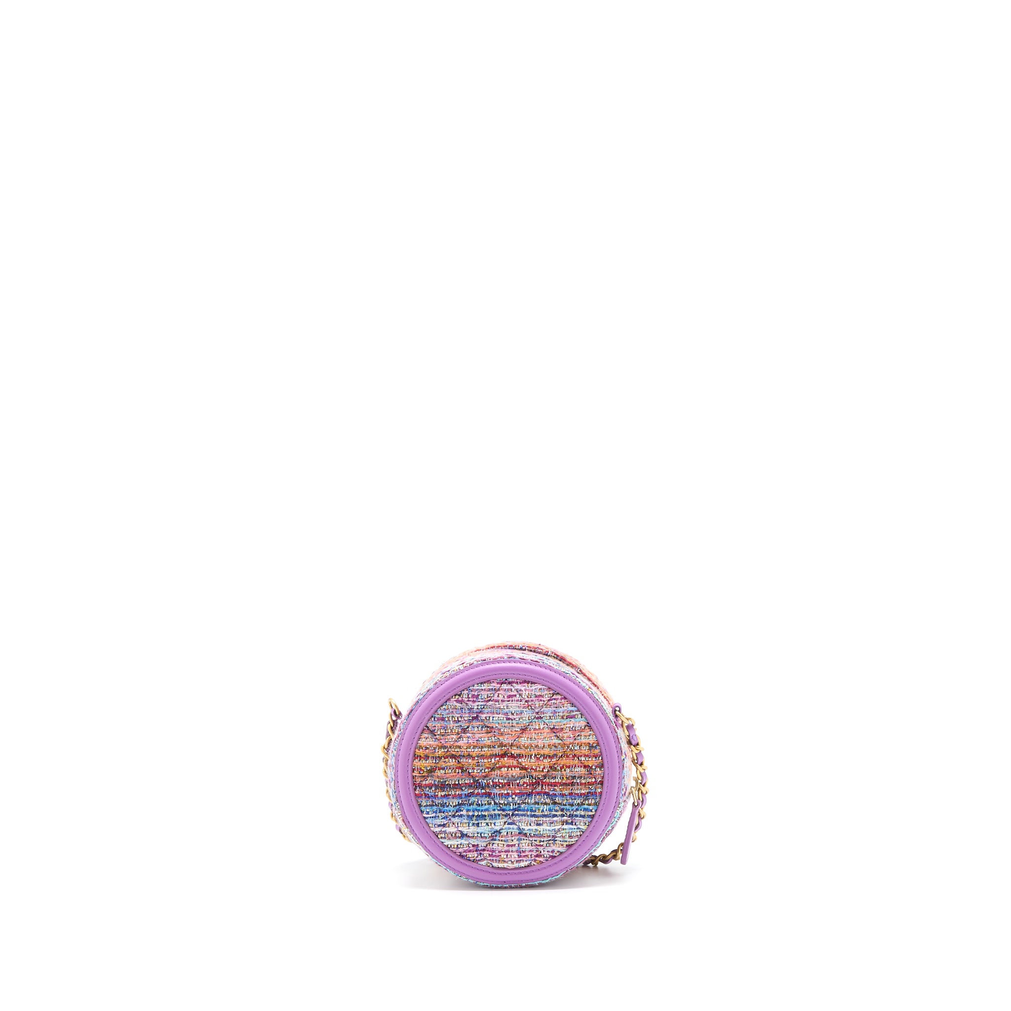 Chanel Round Clutch with Chain Lambskin/Tweed Multicolour GHW - Image 2