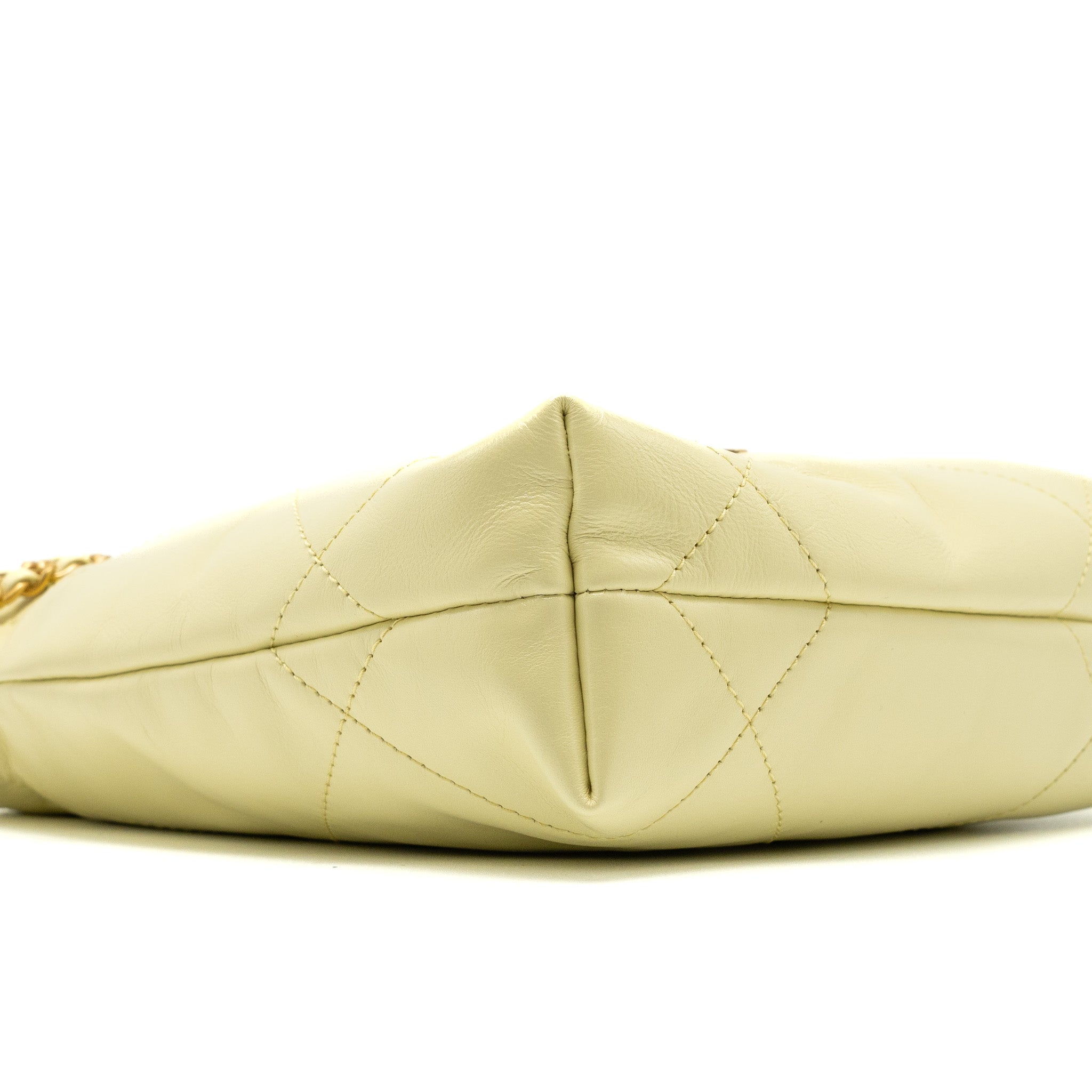 Chanel 23S Mini 22 Bag Shiny Calfskin Light Yellow Brushed GHW (Microchip) - Image 10