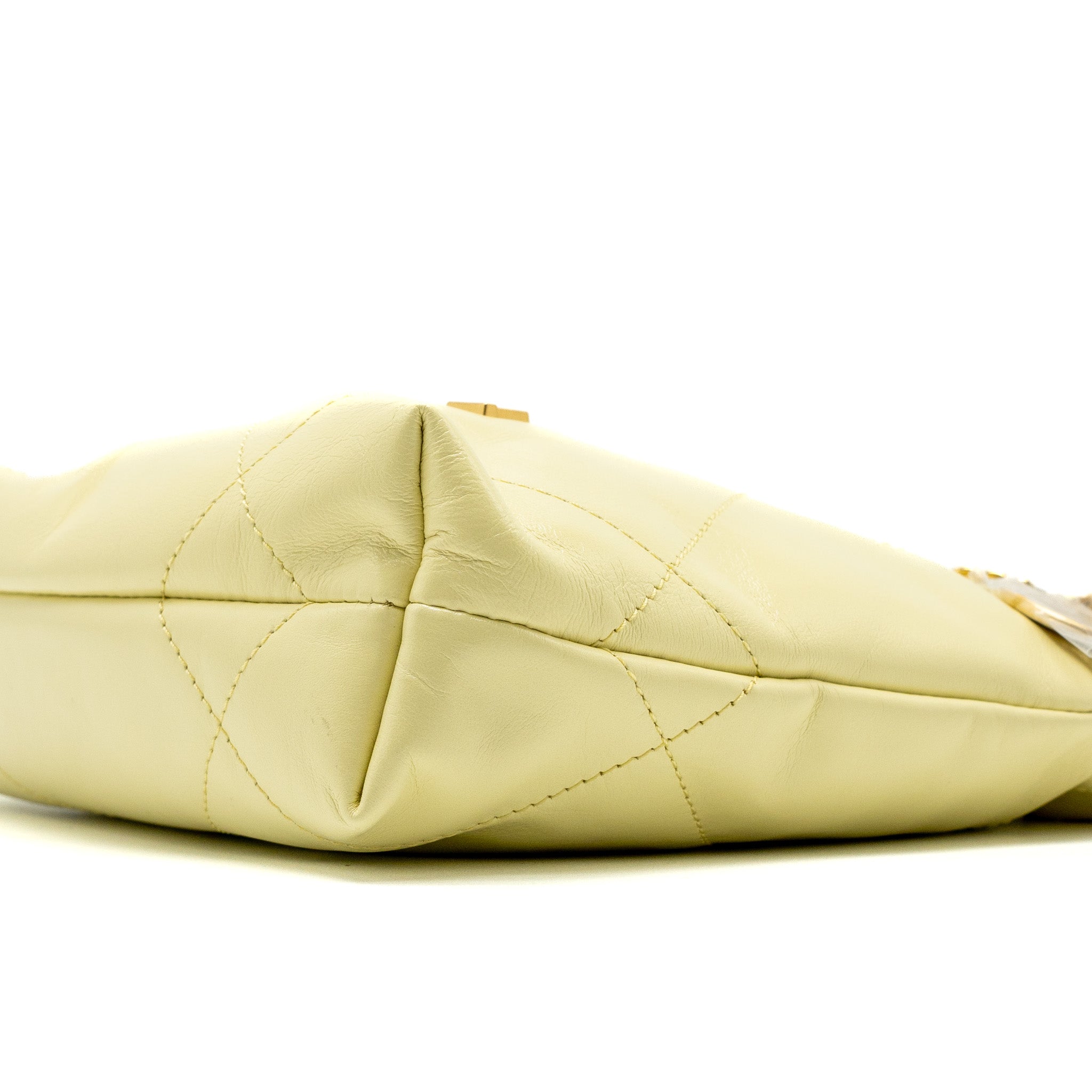 Chanel 23S Mini 22 Bag Shiny Calfskin Light Yellow Brushed GHW (Microchip) - Image 12