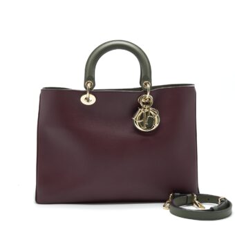 CHRISTIAN DIOR LARGE DIORISSIMO LEATHER HANDBAG MULTICOLOUR
