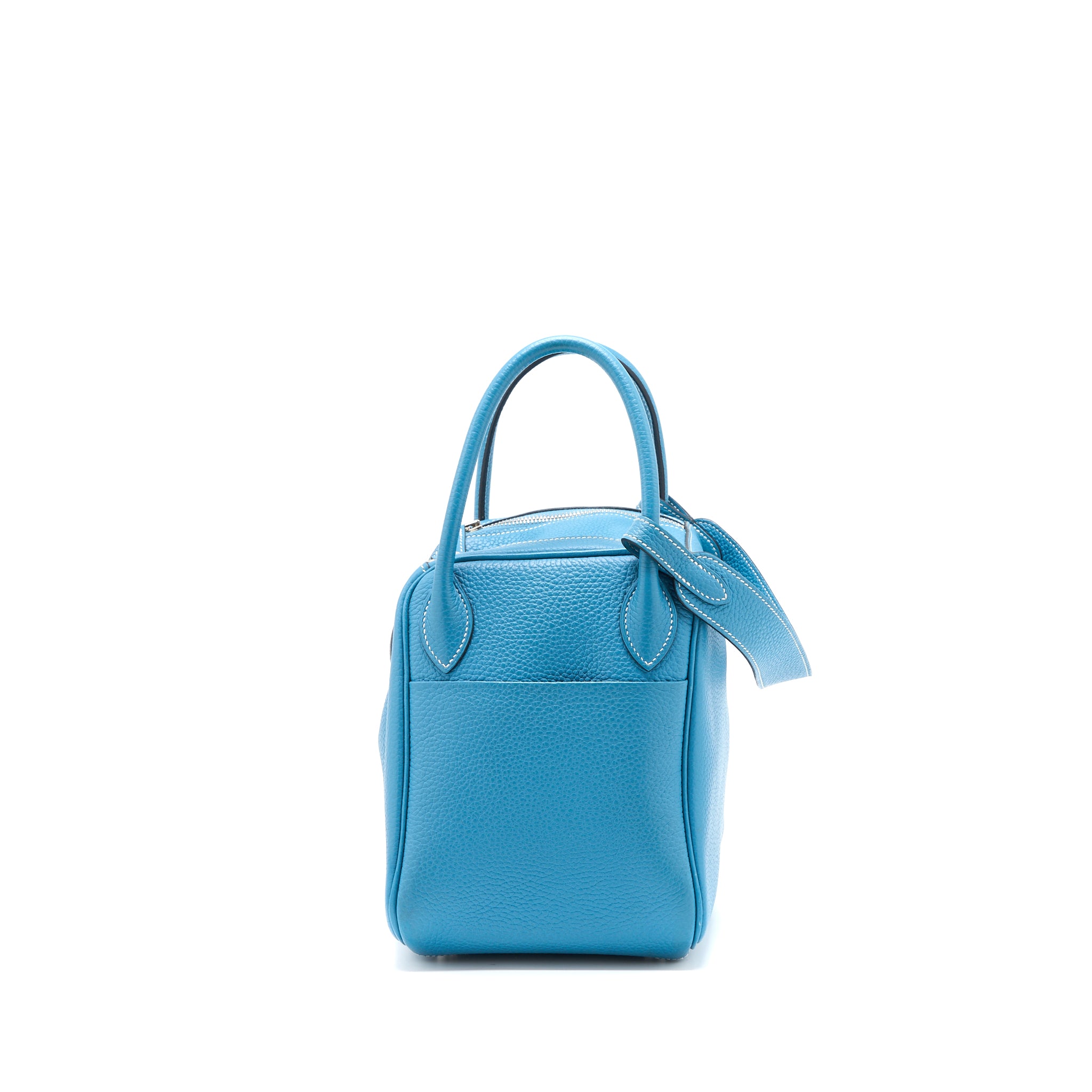 Hermes Lindy 30 Clemence Blue Jeans SHW Stamp T - Image 3