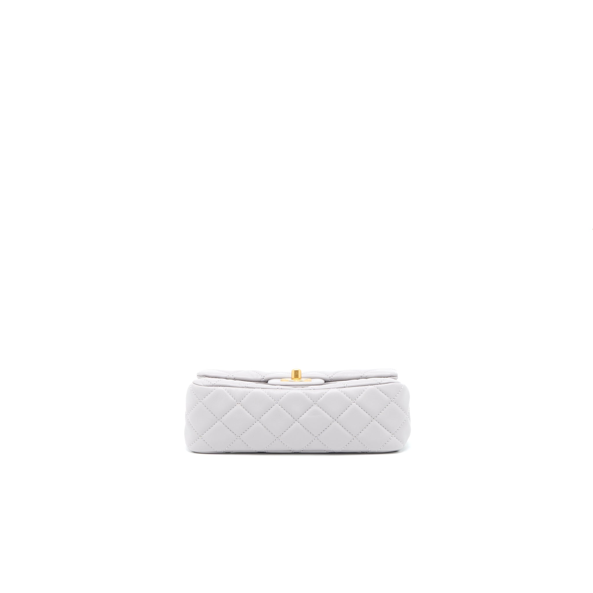 Chanel Pearl Crush Mini Rectangular Flap Bag Lambskin Light Grey Brushed GHW (Microchip) - Image 5