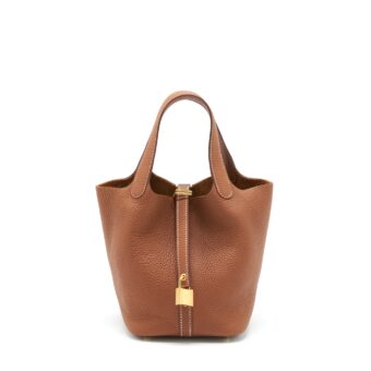 Hermes Picotin 18 Lock Bag Clemence Gold GHW Stamp Y