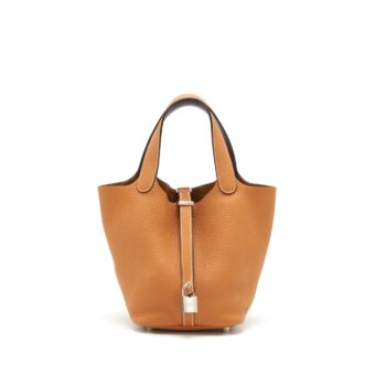 Hermes Picotin 18 Clemence Toffee SHW Stamp A