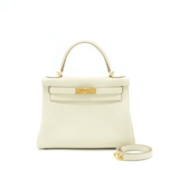 Hermes Kelly 28 Togo Craie GHW Stamp C