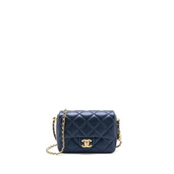 Chanel 21K My Perfect Mini Flap Bag Caviar Black Brushed GHW (Microchip)