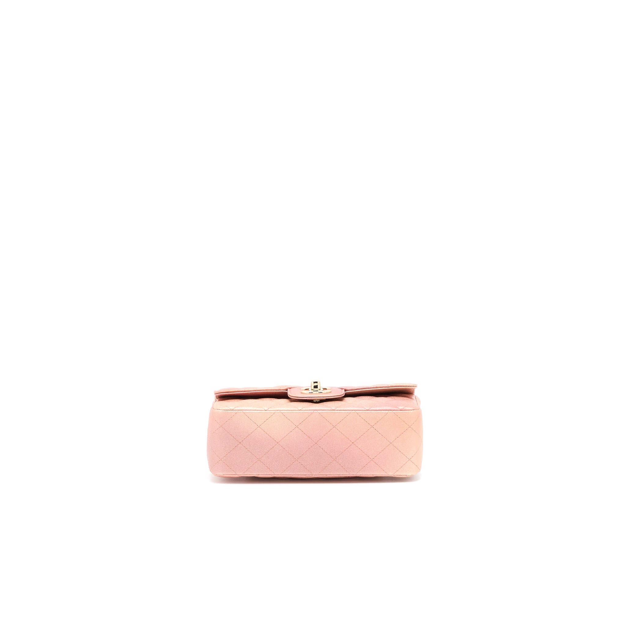 Chanel 21S Mini Rectangular Flap Bag Metallic Grained Lambskin Ombré Rose Gold LGHW - Image 5