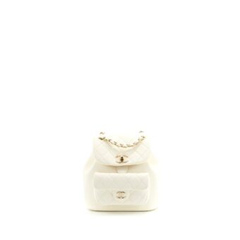Chanel Duma Mini Backpack Lambskin White LGHW (Microchip)