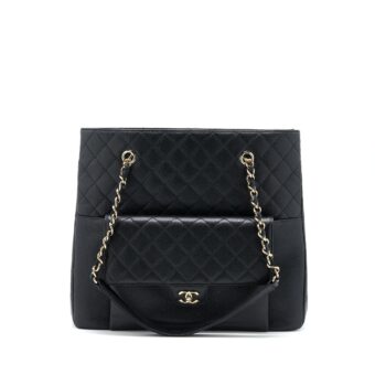 Chanel 19C Large Shopping Tote Bag Caviar Black LGHW