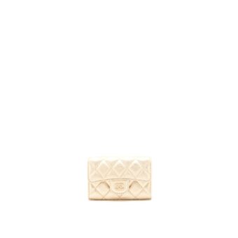 Chanel Quilted Classic Flap Card Holder Lambskin Gold LGHW