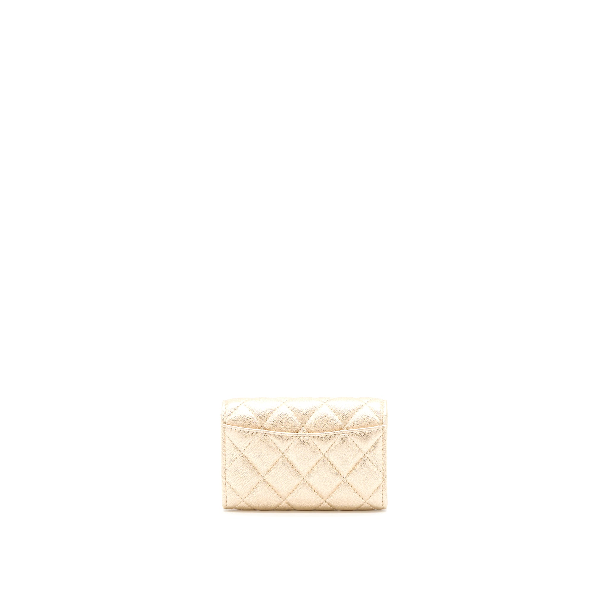 Chanel Quilted Classic Flap Card Holder Lambskin Gold LGHW - Image 2