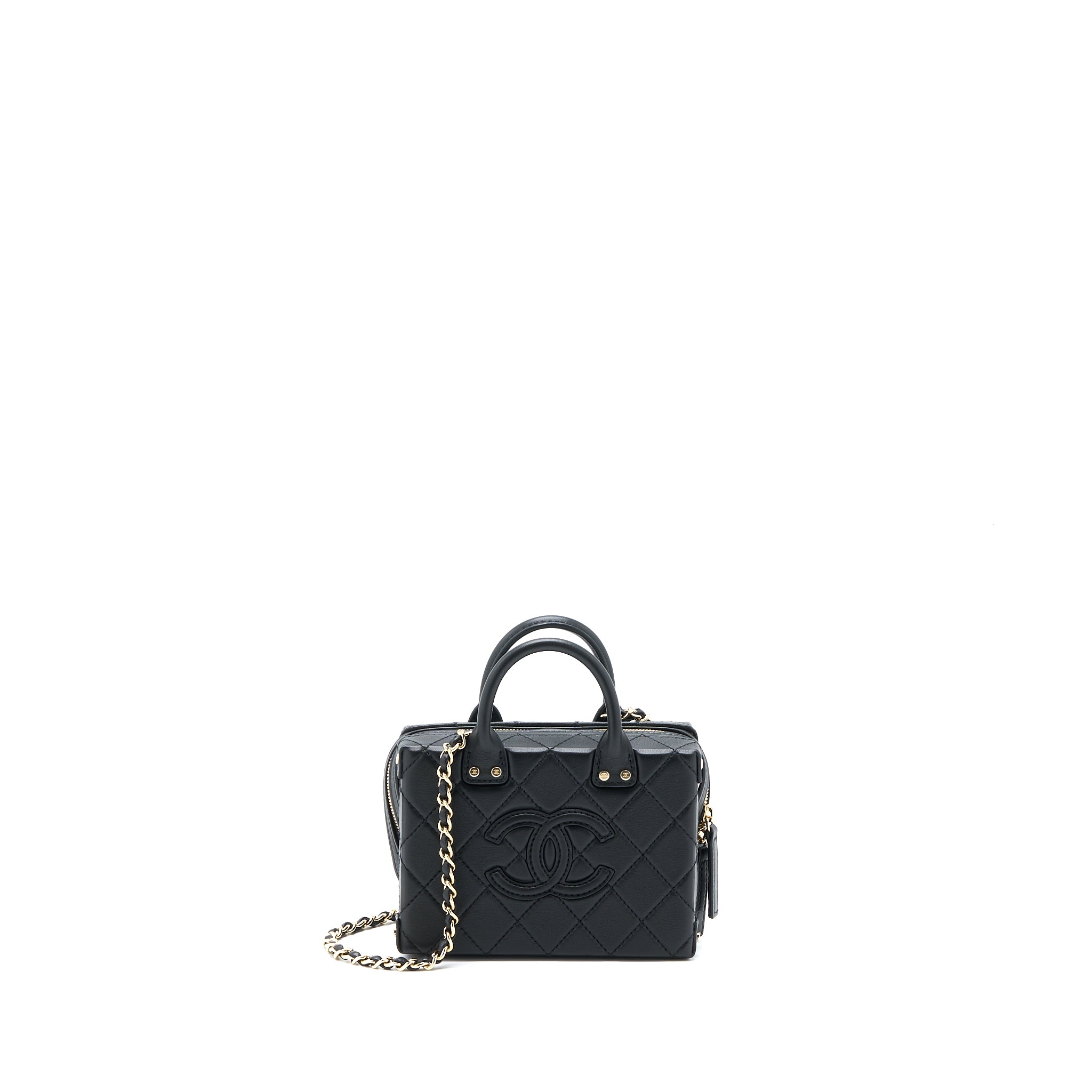 Chanel 22B Small Vanity Case Calfskin Black GHW (Microchip)