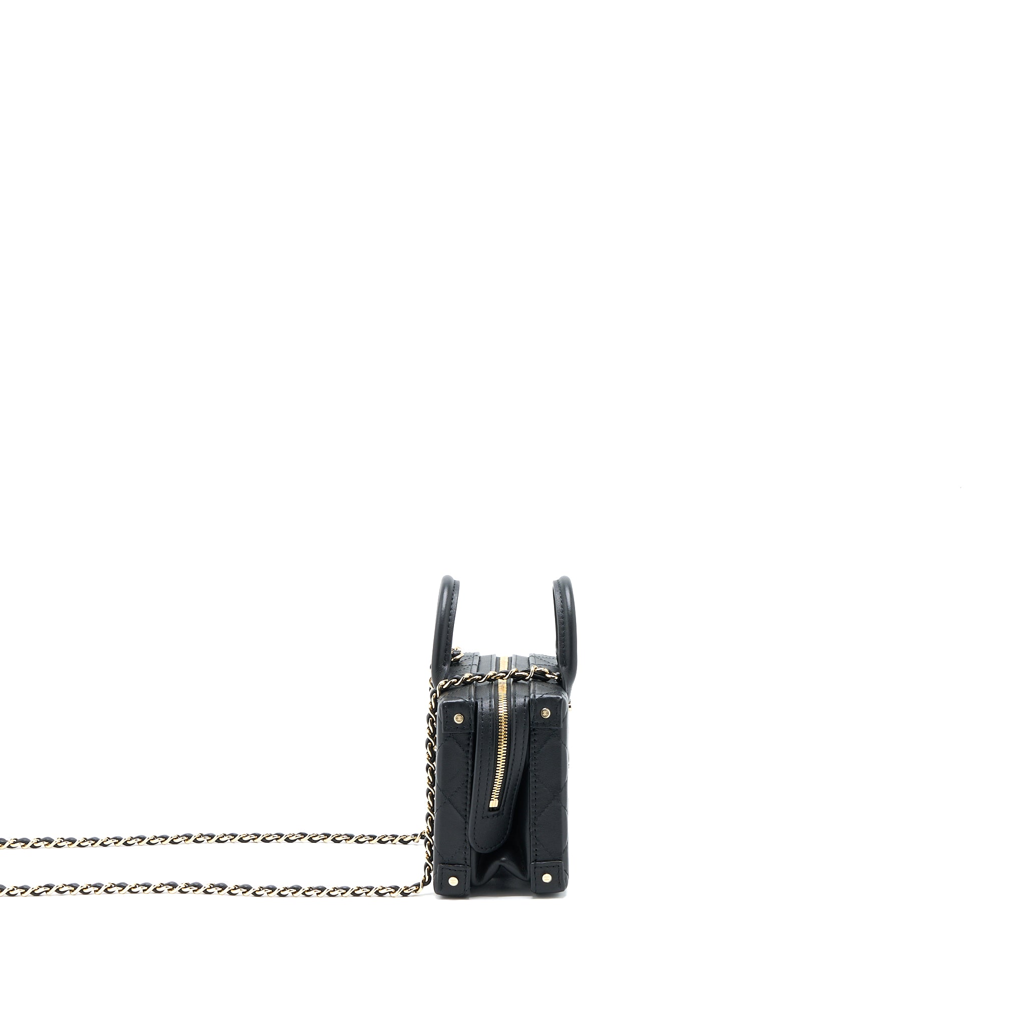 Chanel 22B Small Vanity Case Calfskin Black GHW (Microchip) - Image 4